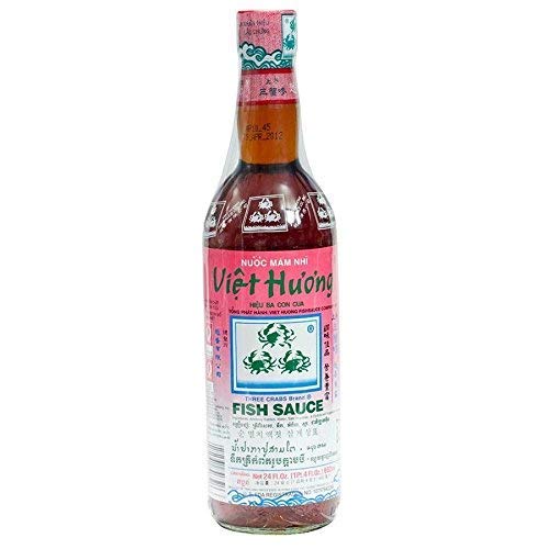 Three Crabs Brand Fish Sauce bottle pour enhances umami for pho and stir-fries