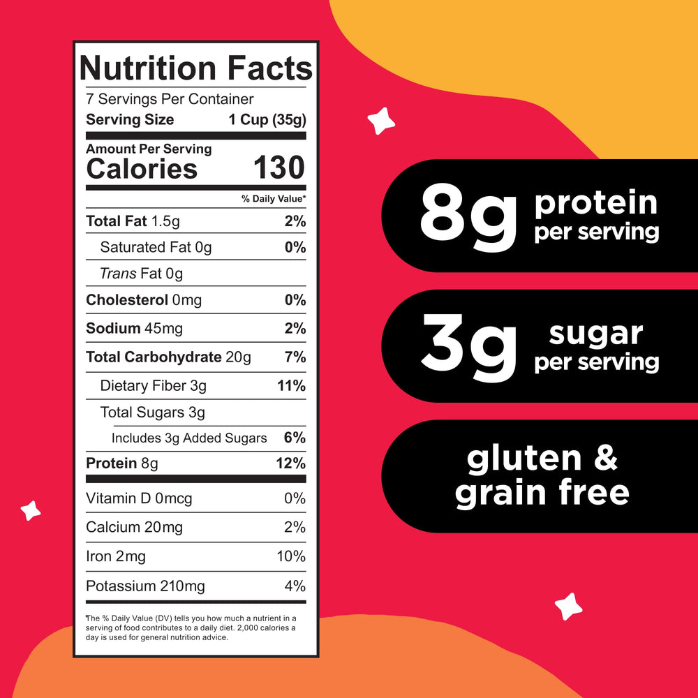 Three Wishes Fruity cereal bowl with crisp texture and protein boost