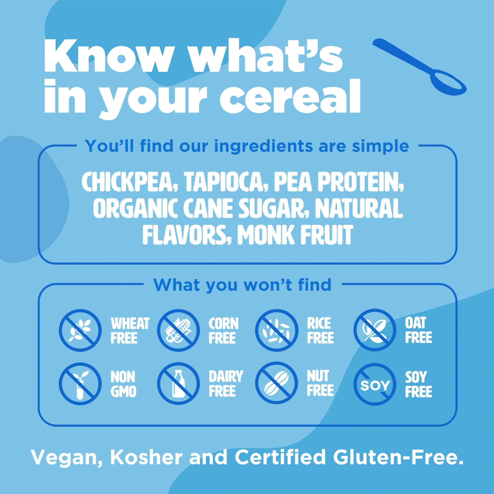 Three Wishes 6-pack display showcases plant-based, non-GMO cereal for families.