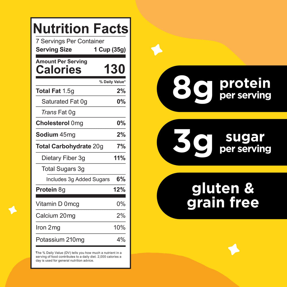 Three Wishes honey-flavored cereal close-up to showcase crunch and texture.