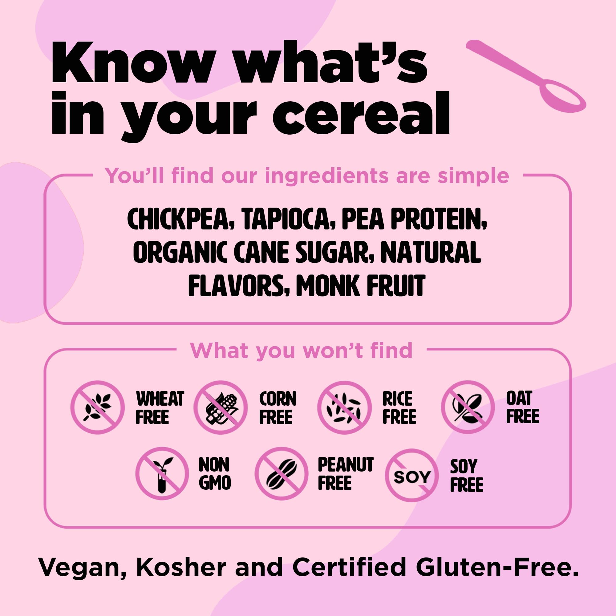 Three Wishes Marshmallow cereal protein-boost signals a satisfying morning option.