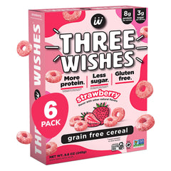 Three Wishes strawberry cereal bowl, gluten-free and protein-rich breakfast option