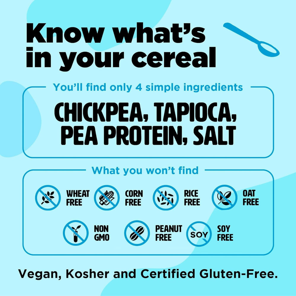 Gluten-free seal on Three Wishes unsweetened cereal highlighting gluten-free promise.
