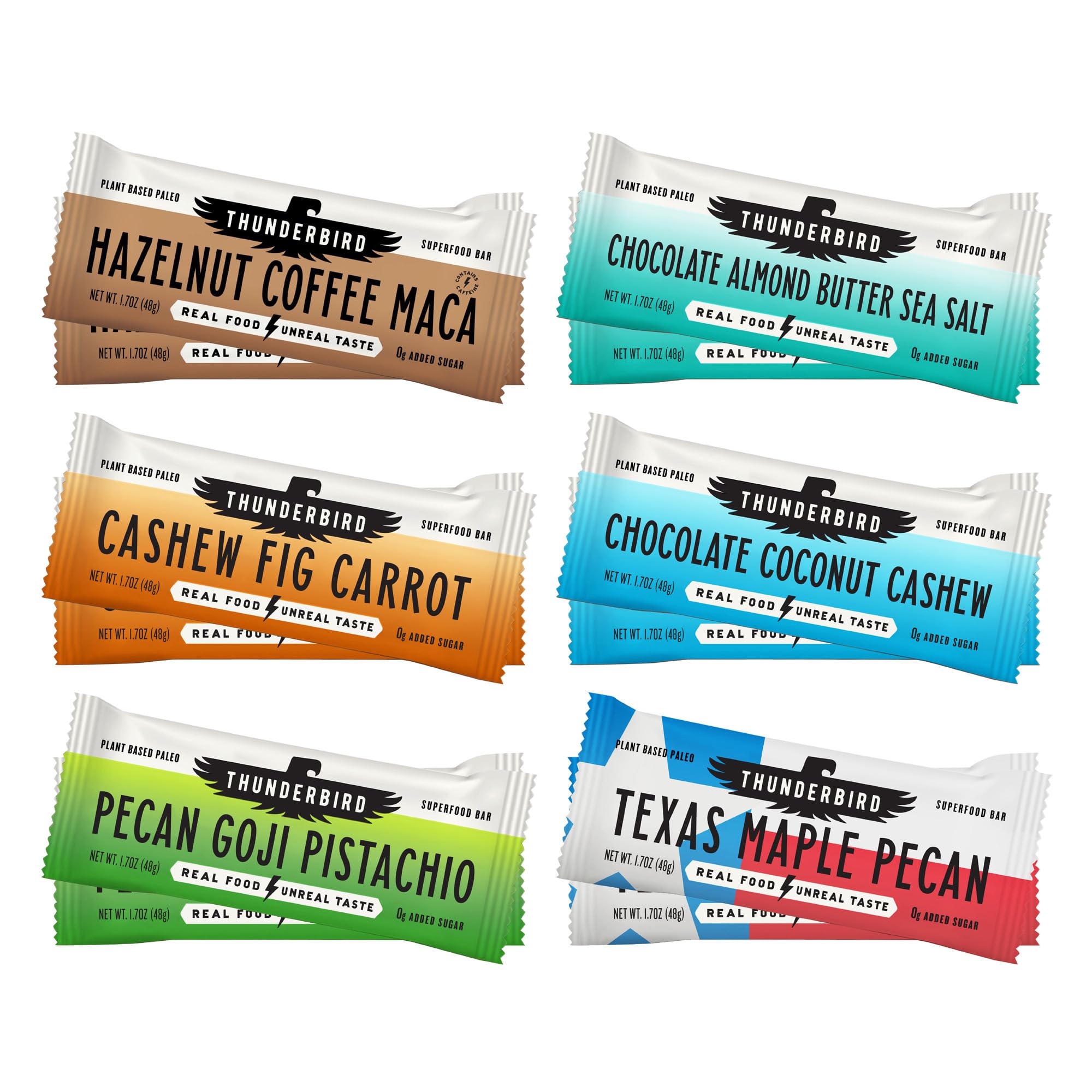 Thunderbird Real Food Bars variety pack for on-the-go energy.