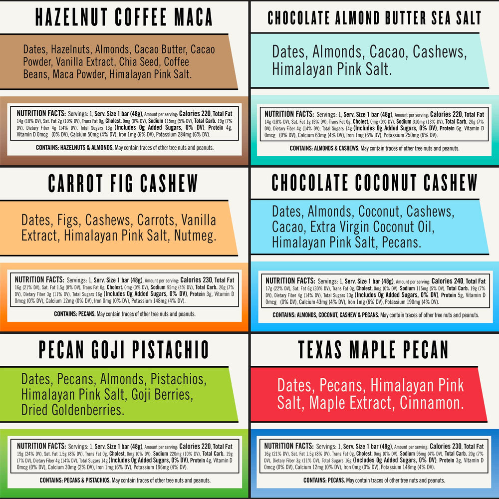 Thunderbird Real Food Bars gluten-free paleo vegan collection highlights clean ingredients for active days.