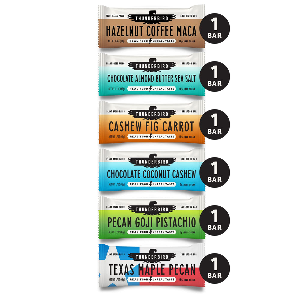Thunderbird Real Food Bars on-the-go snack wrap demonstrates convenient portability for workouts.
