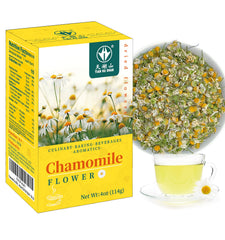 Tian Hu Shan Chamomile Flowers loose-leaf tea showcasing premium quality and pure ingredients.