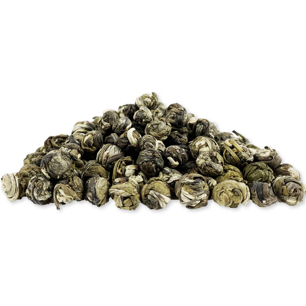 Tian Hu Shan Jasmine Dragon Pearls dry pearls arranged to showcase jasmine layers
