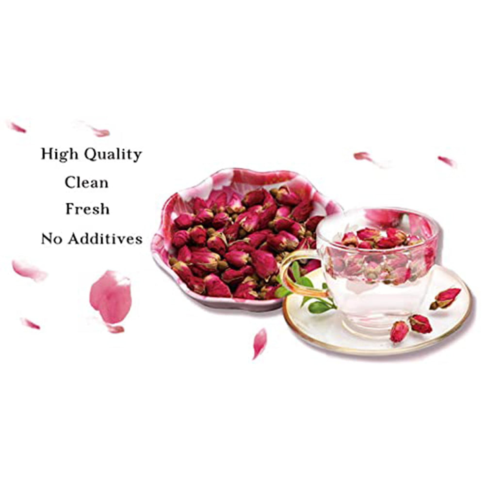 Tian Hu Shan rose tea being brewed in a cup, aroma rising.