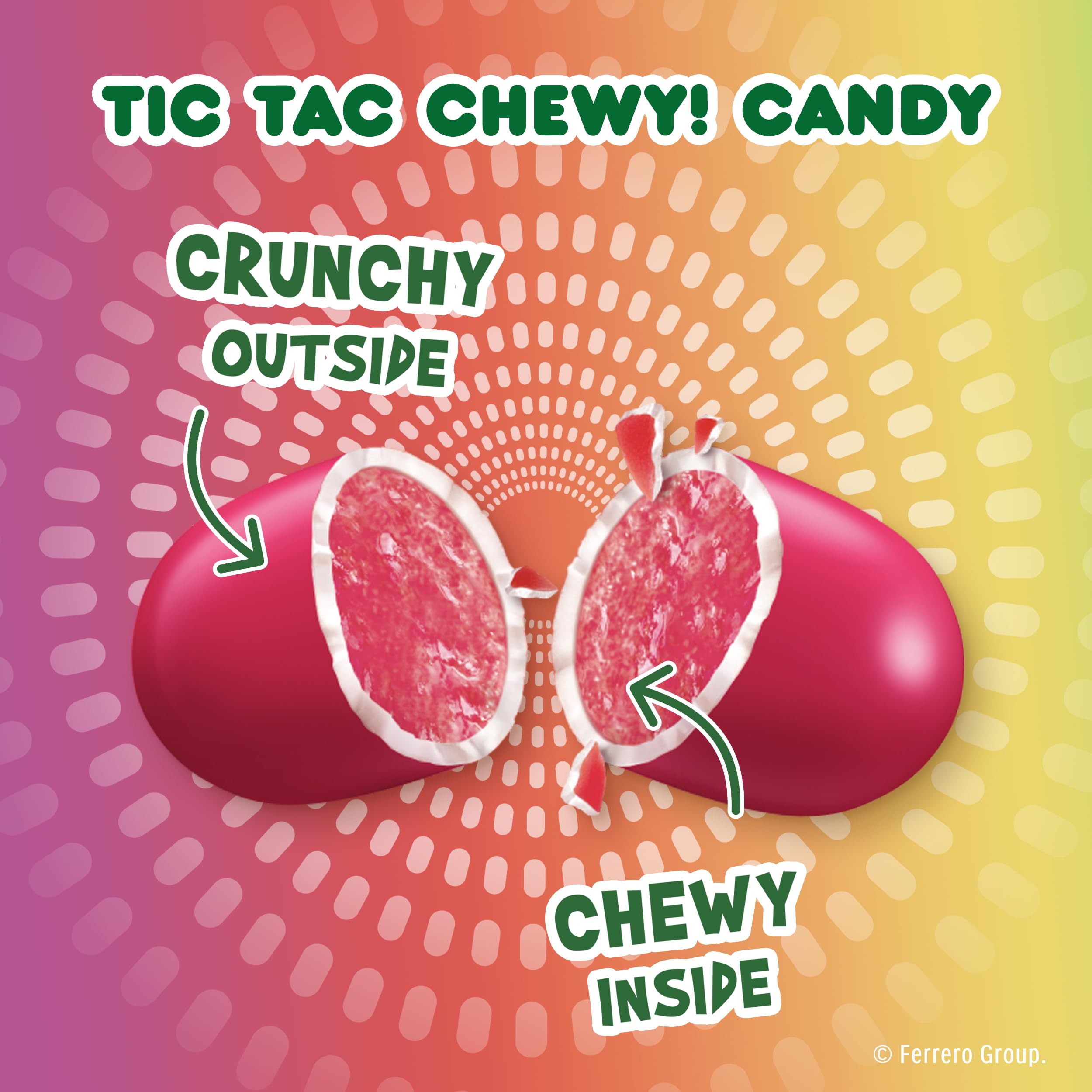 TIC TAC CHEWY Fruit Adventure packaging, colorful box for gifting and travel.