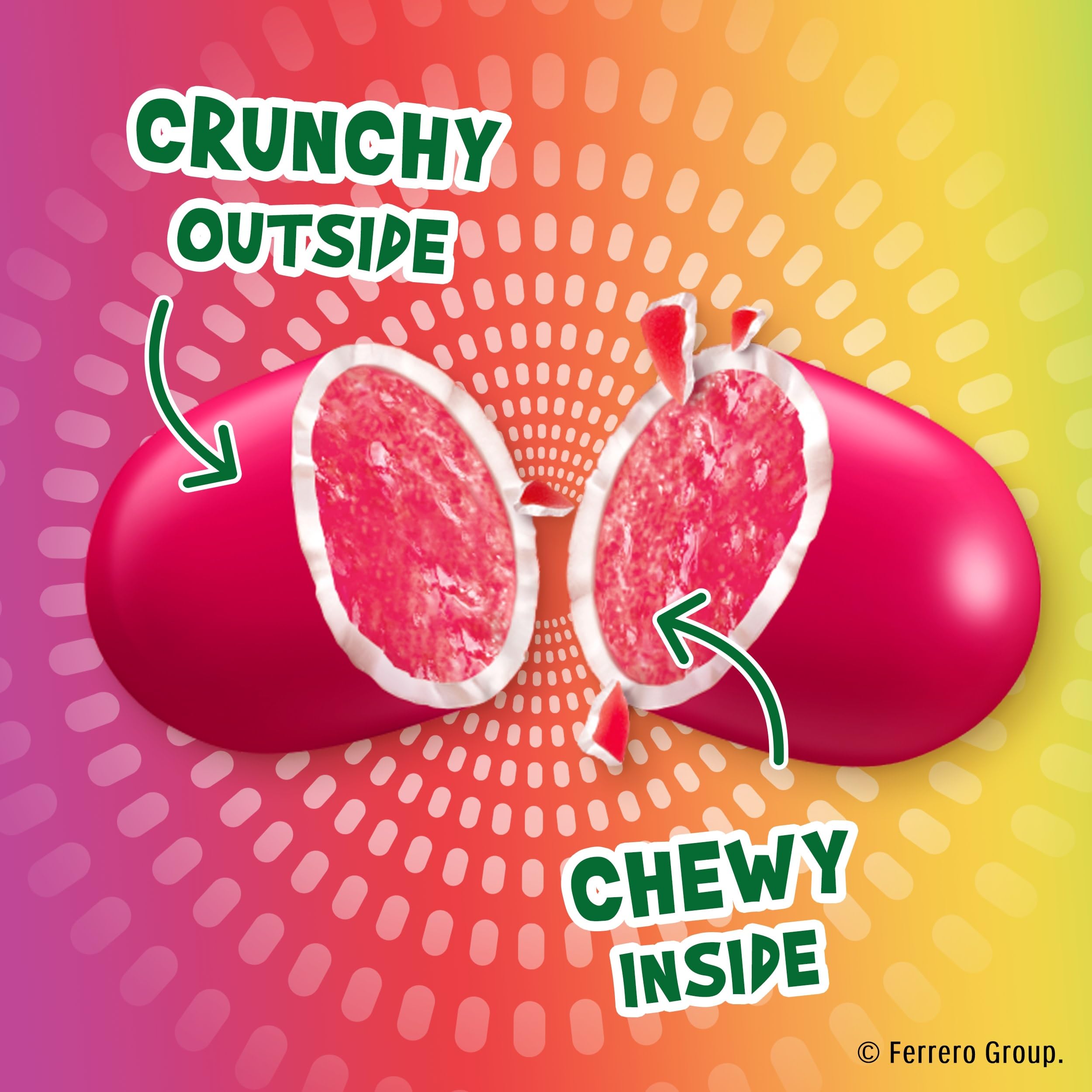 TIC TAC CHEWY Fruit Adventure lemon flavor bright citrus chew close-up.