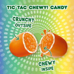 TIC TAC CHEWY Five gently sour flavors array highlighted for adventurous tasting.