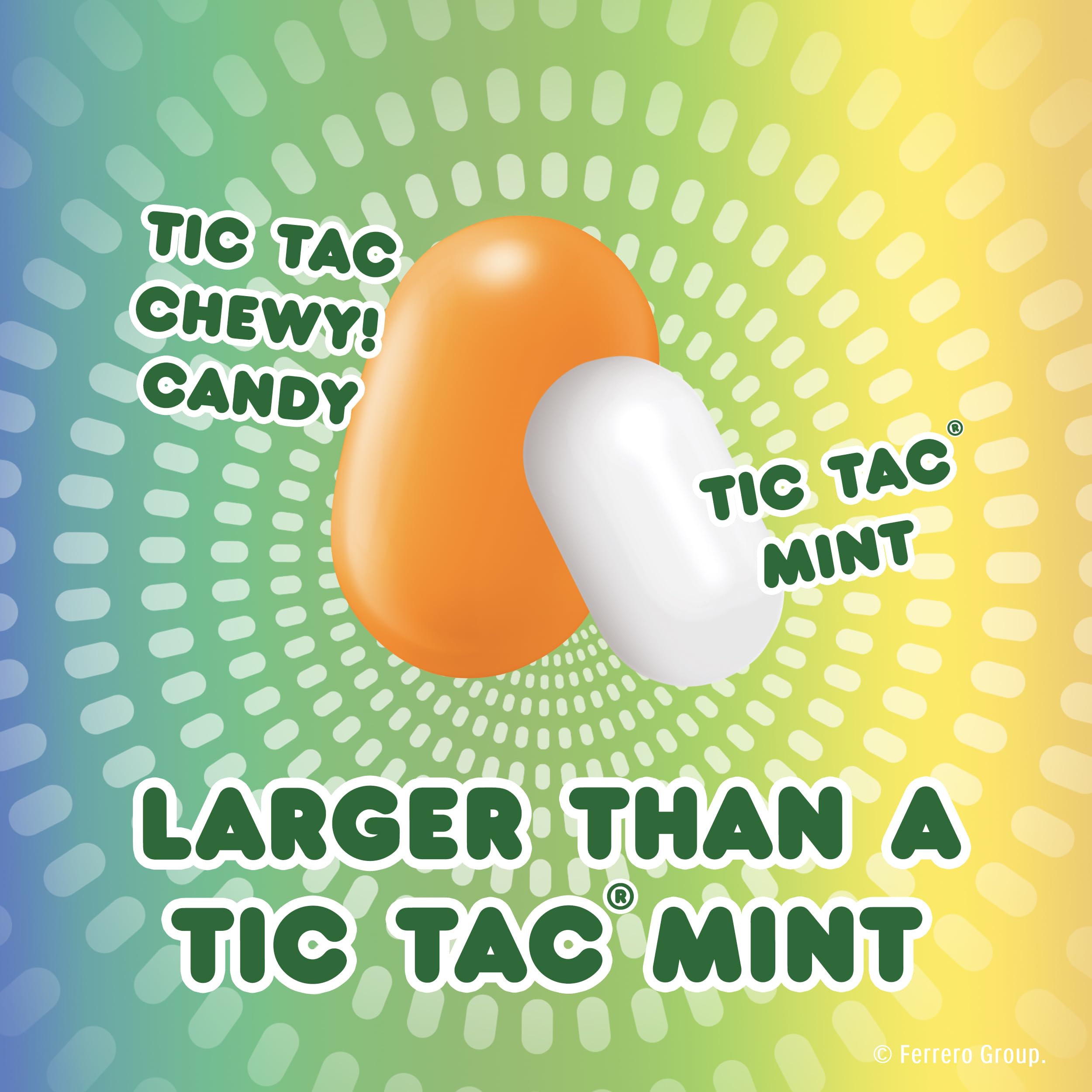 TIC TAC CHEWY 7-ounce pack shown, convenient shareable treat for any occasion.