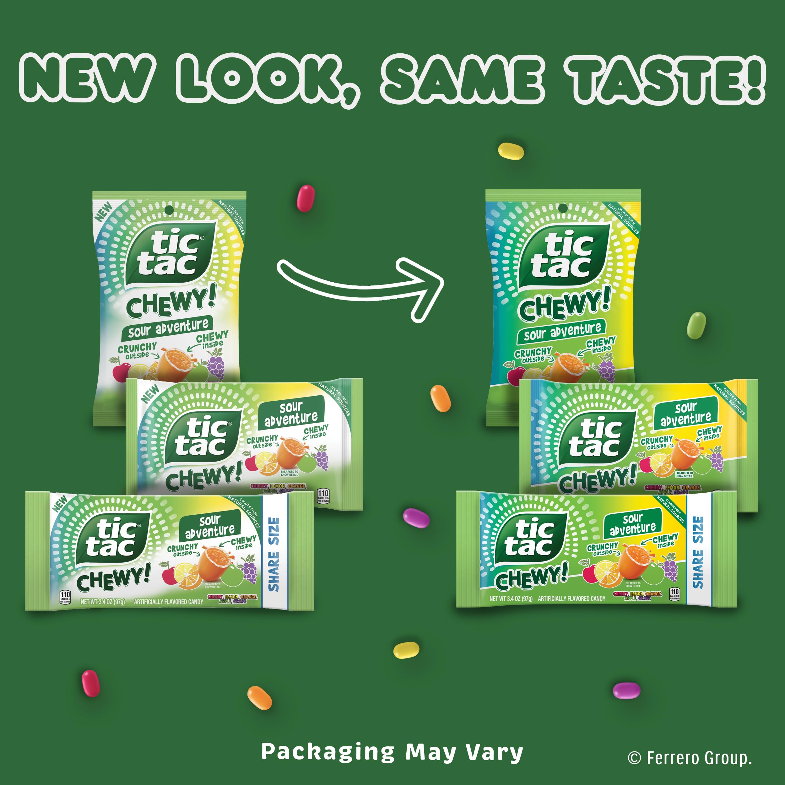 TIC TAC CHEWY Movie-night candy and party favors with bold fruitiness.