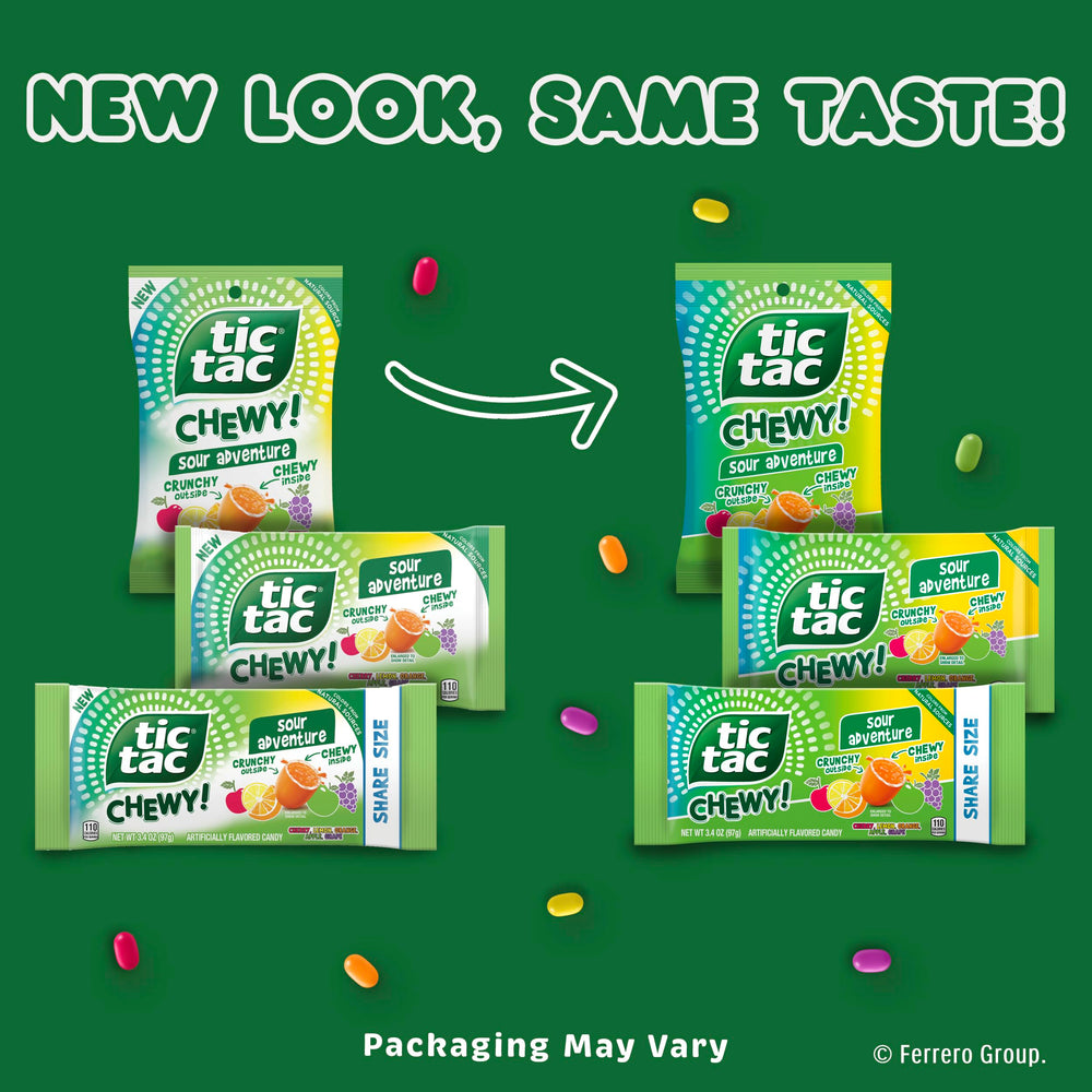 TIC TAC CHEWY Movie-night candy and party favors with bold fruitiness.