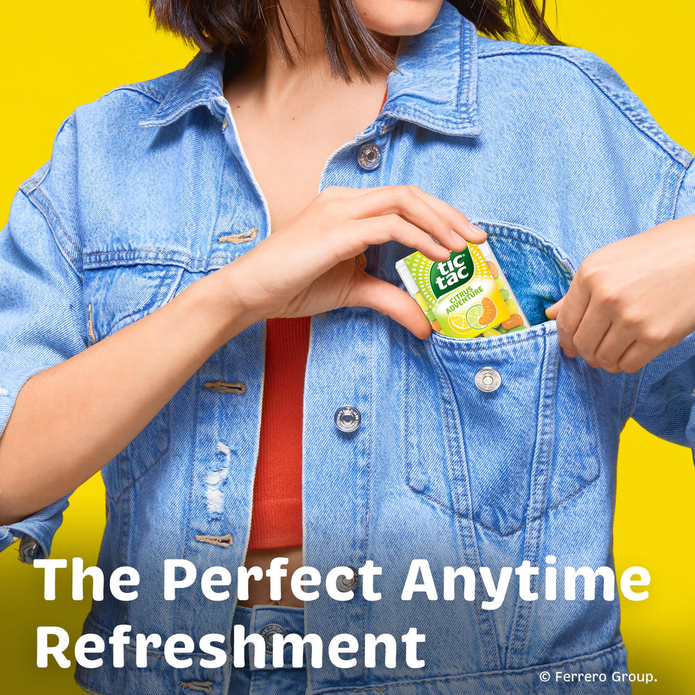 Tic Tac Citrus Adventure on-the-go pack fits in pocket or purse for refreshment.