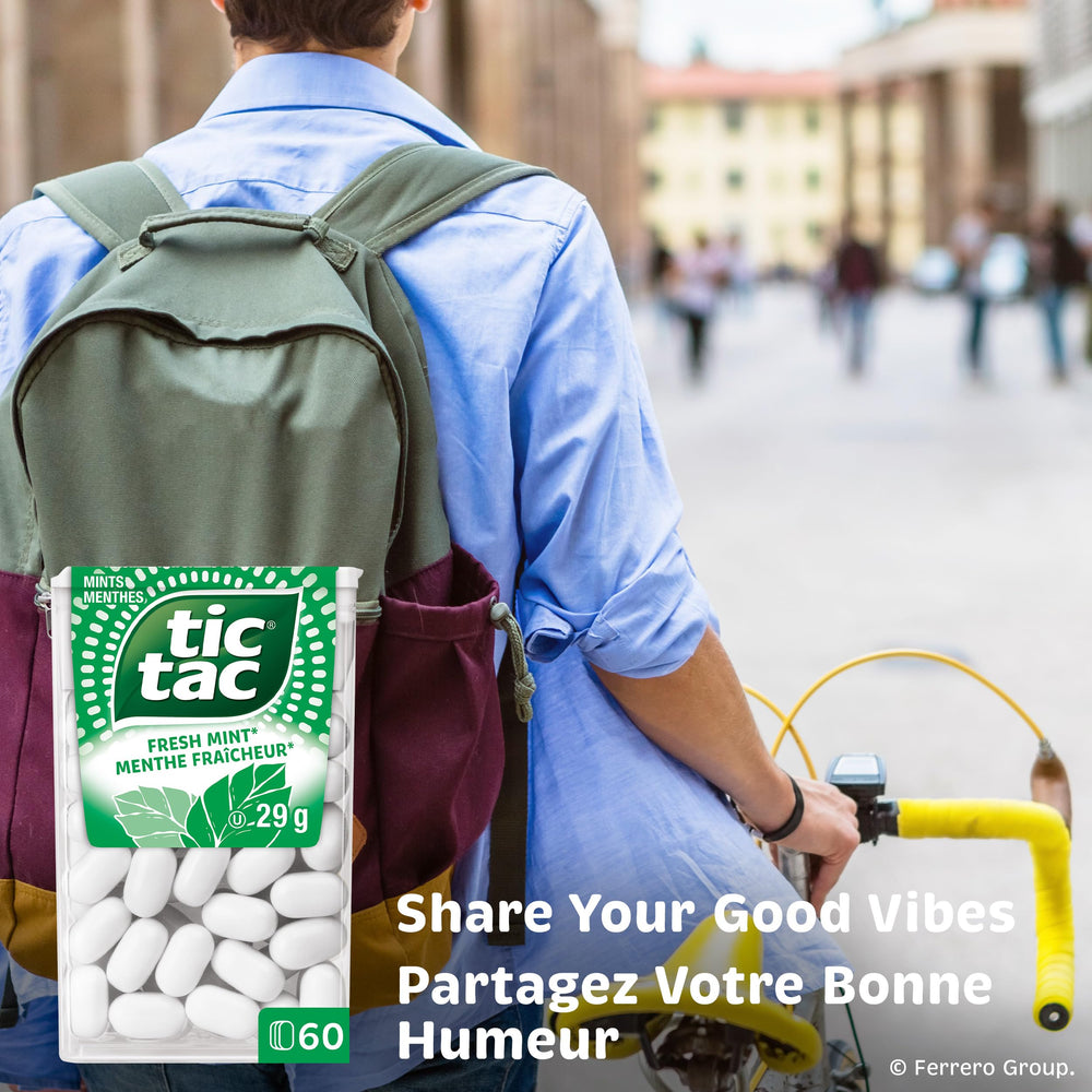 Tic Tac Fresh Mint three-pack sleeve ideal for sharing on outings