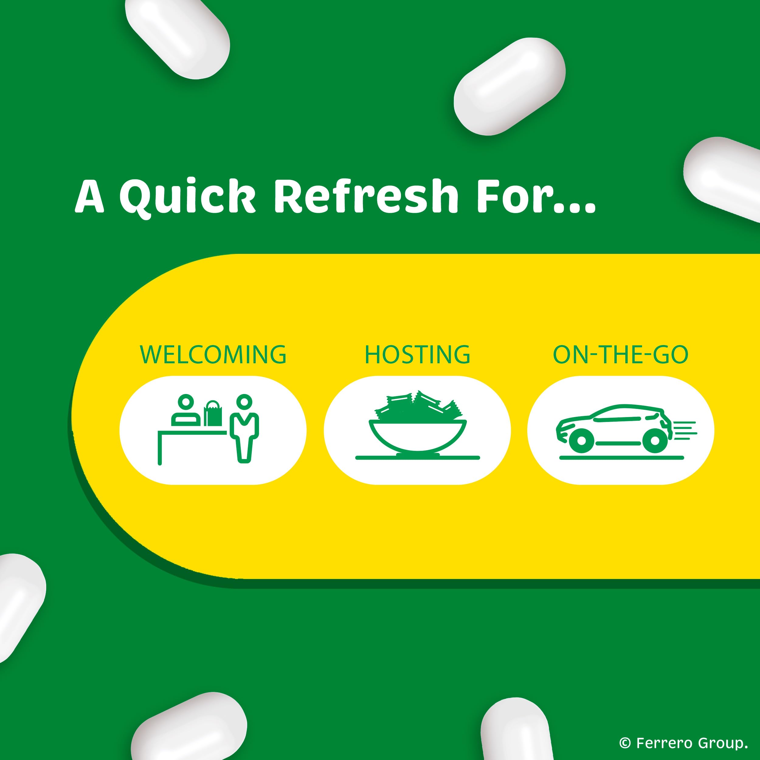 Tic Tac Freshmints 100 mint layers delivering a gentle zing