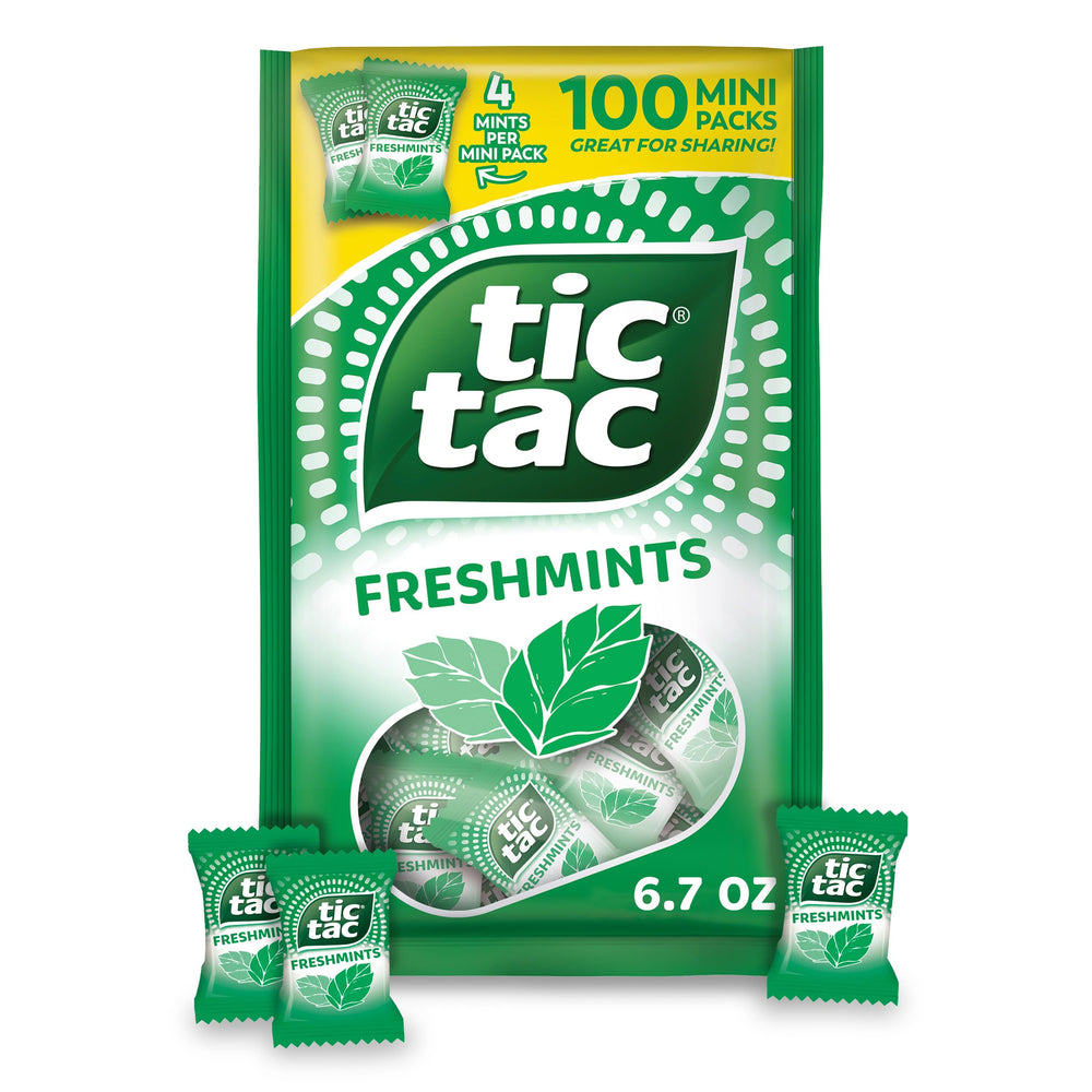 Tic Tac Freshmints bulk bag with 100 mini packs for sharing