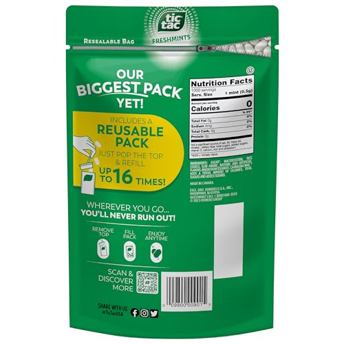 Tic Tac Freshmints vanilla flavor in a compact dispenser.