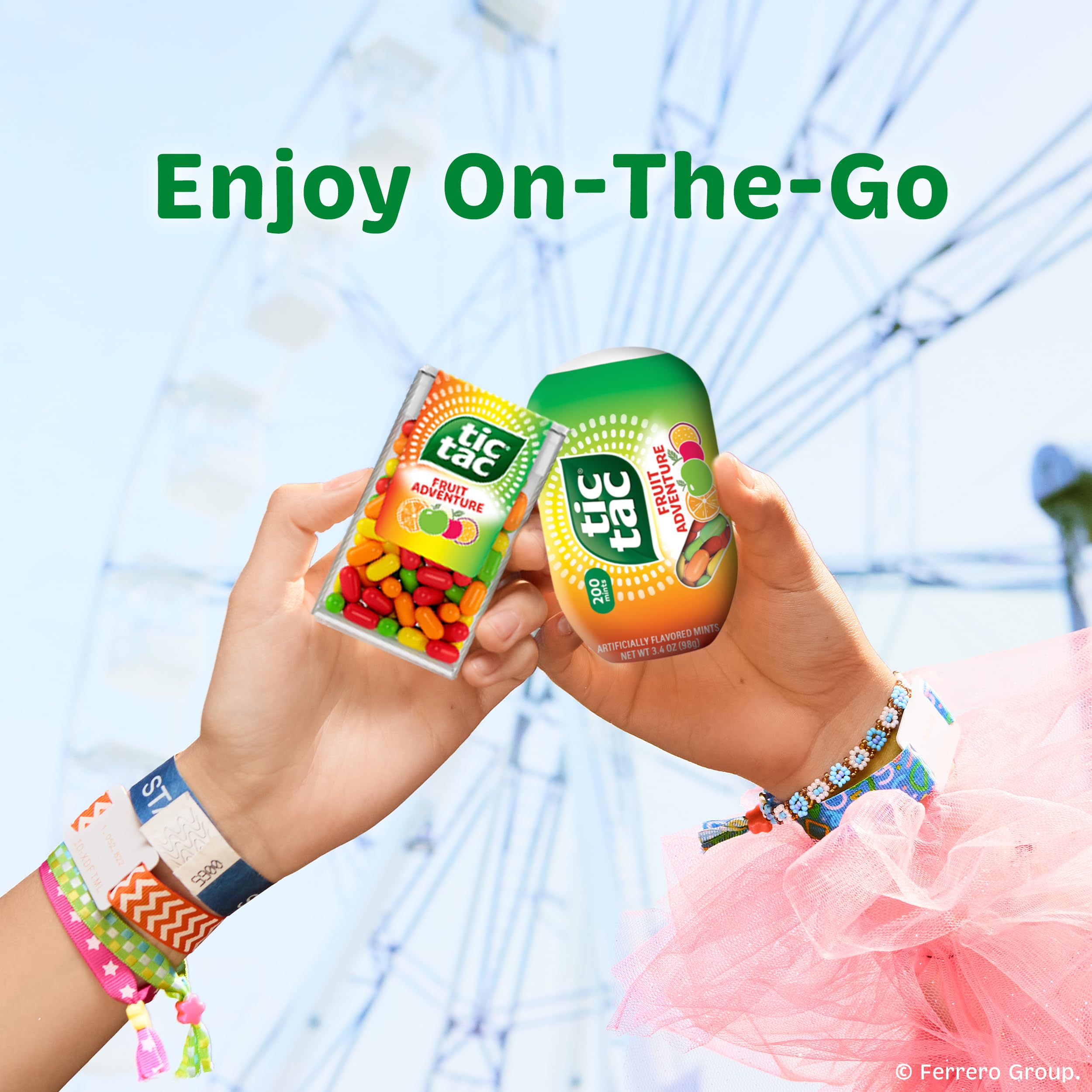 Tic Tac Fruit Adventure after-dinner mint refreshing finish during meals.