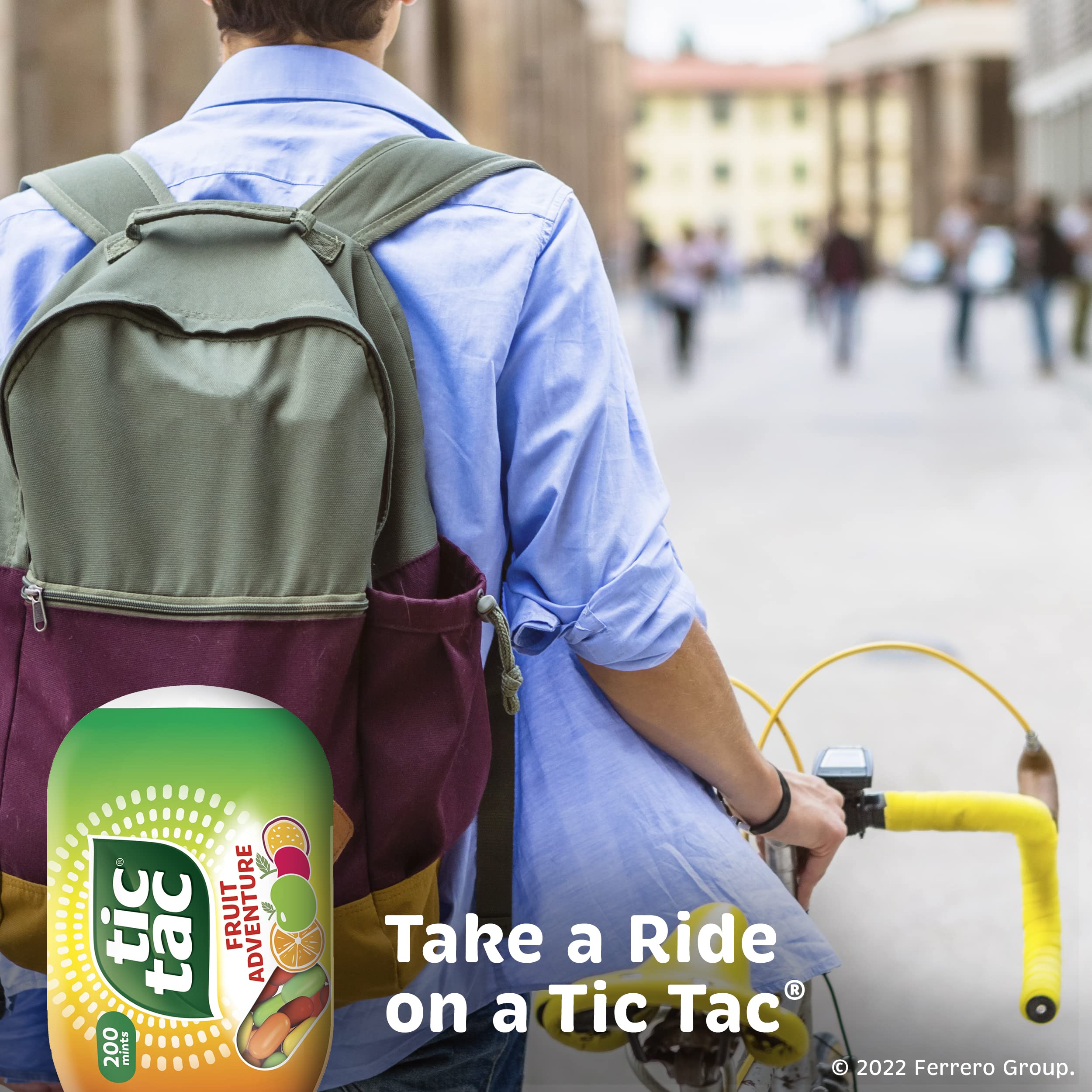 Tic Tac Fruit Adventure gluten-free label assuring safe, gluten-free enjoyment.