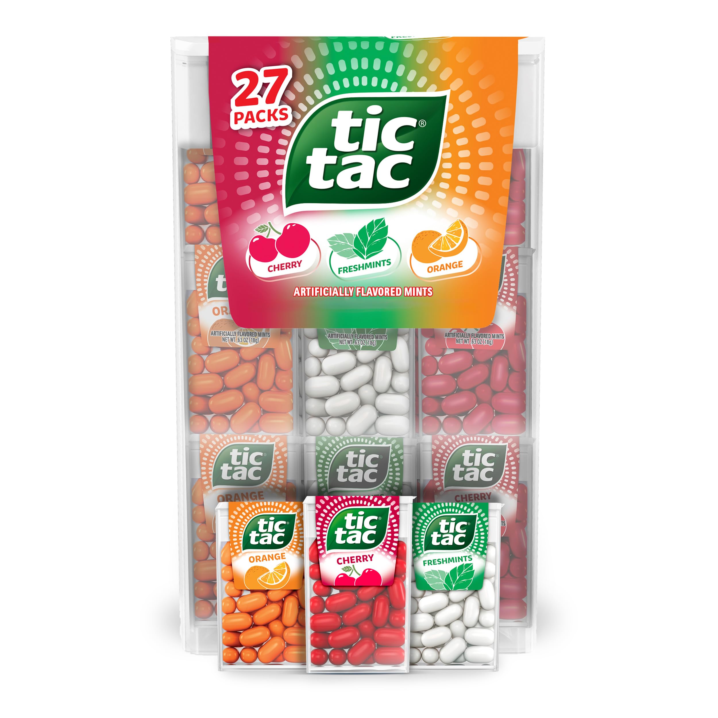 Tic Tac Mega Box shows 27 packs for easy sharing and on-the-go refreshment