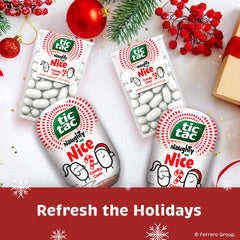 Tic Tac Naughty or Nice Candy Cane mints 4-pack display for stocking stuffers and gifting