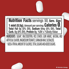 Tic Tac Naughty or Nice Candy Cane mints back label showing gluten-free claim