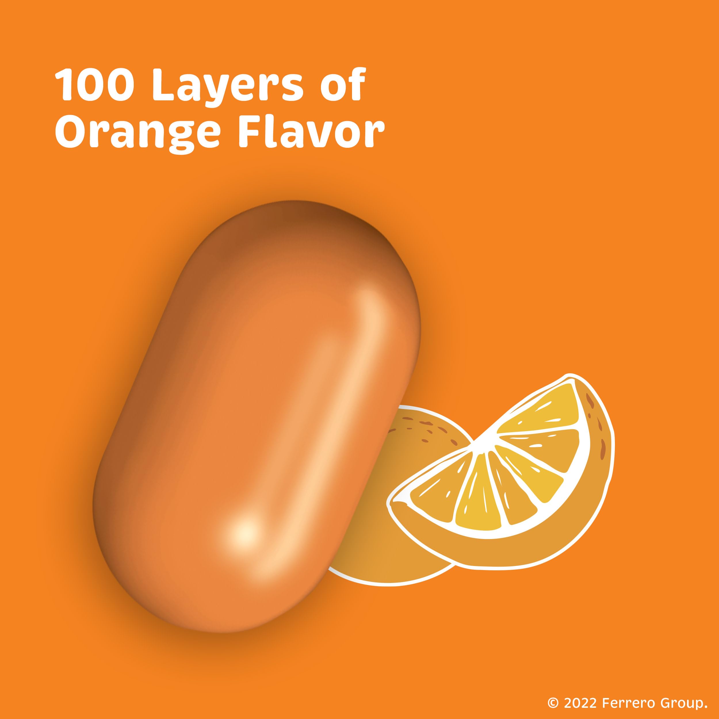 Tic Tac Orange Mints pack back label close-up showing eight-pack value.