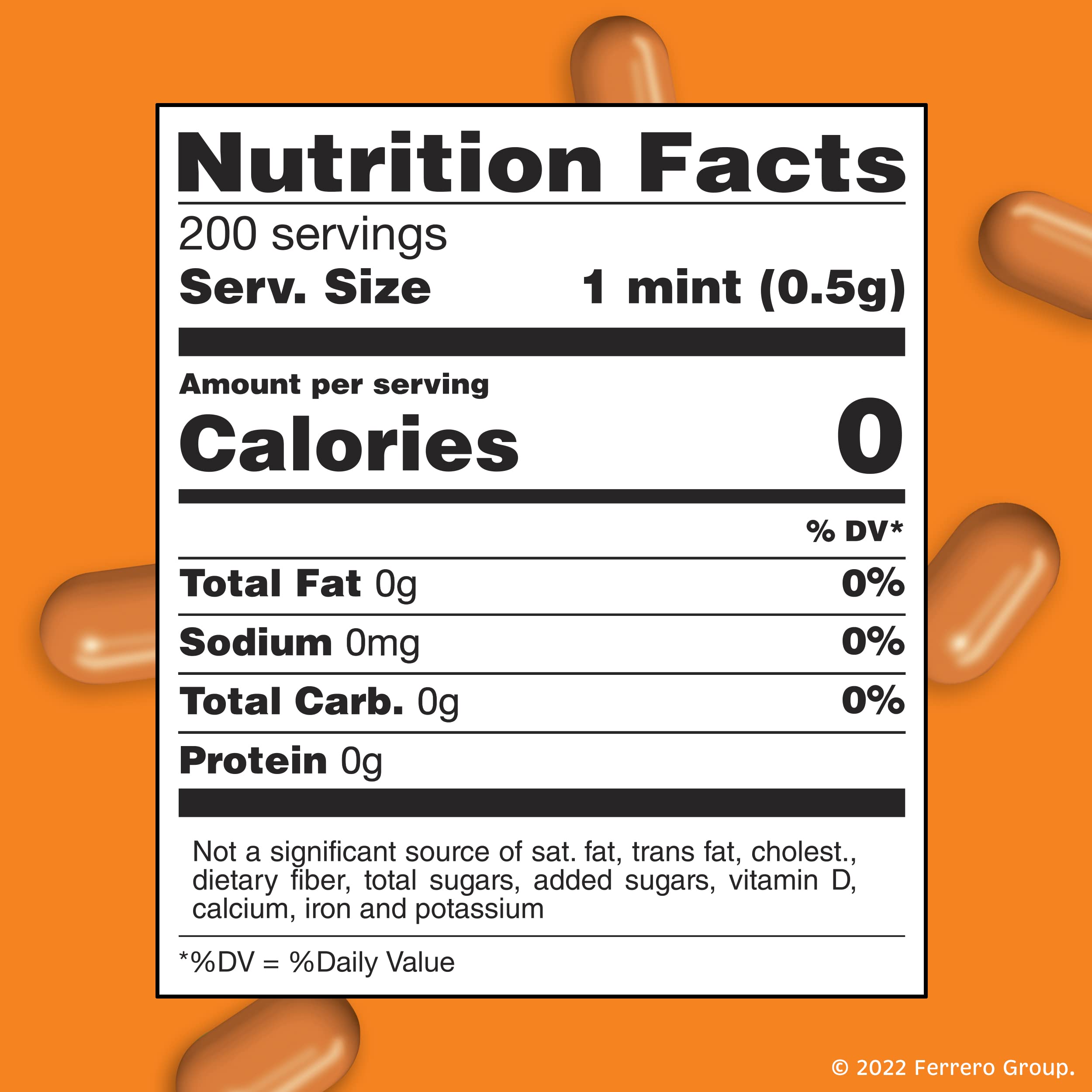 Front view of Tic Tac orange mints pack, portable and pocket-ready