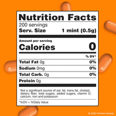 Front view of Tic Tac orange mints pack, portable and pocket-ready