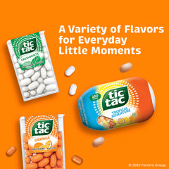 Tic Tac Orange Mints pocket-size pack for easy carrying.