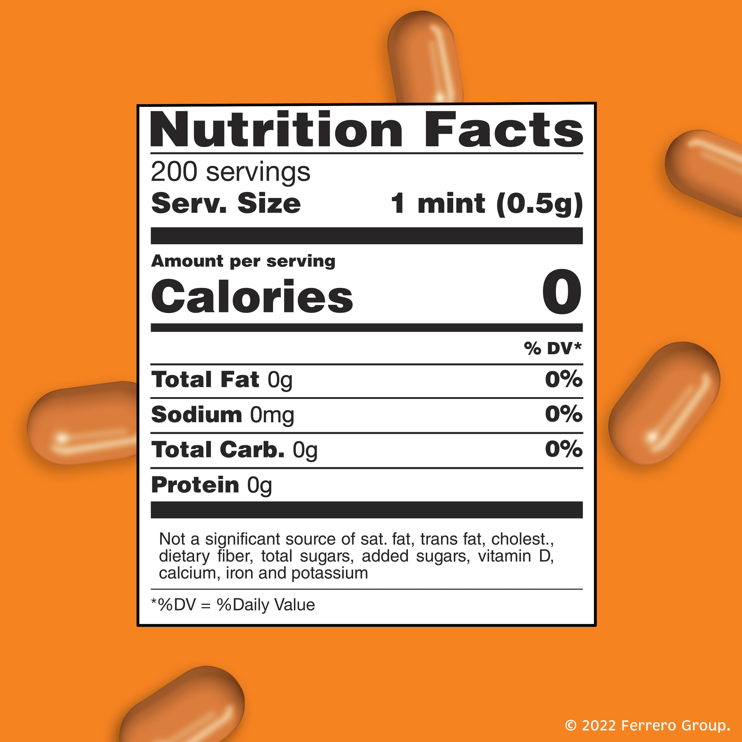Tic Tac Orange Mints tabletop display invites sharing and freshness.