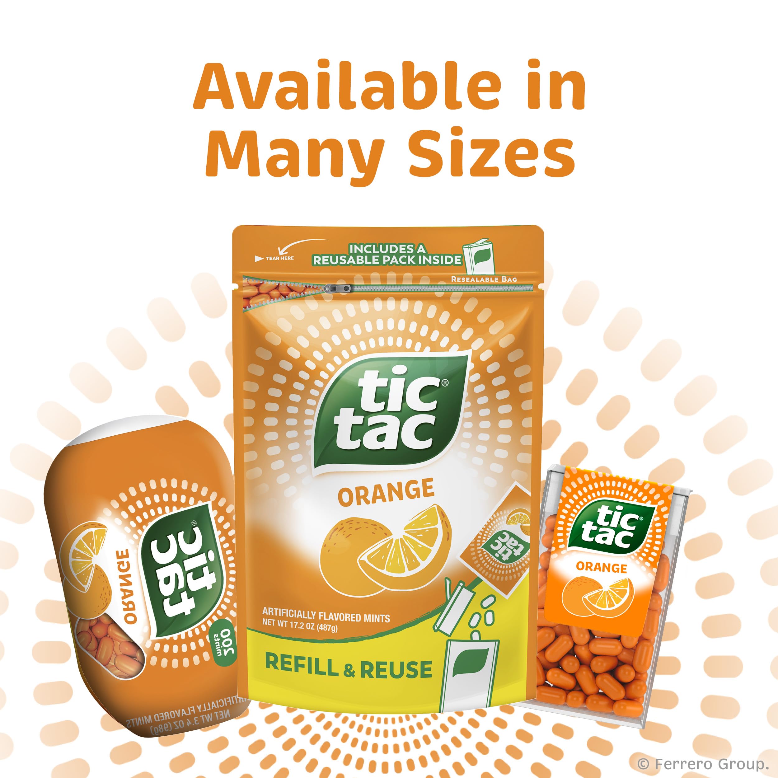 Pocket-fit Tic Tac Orange convenient for purse or pocket