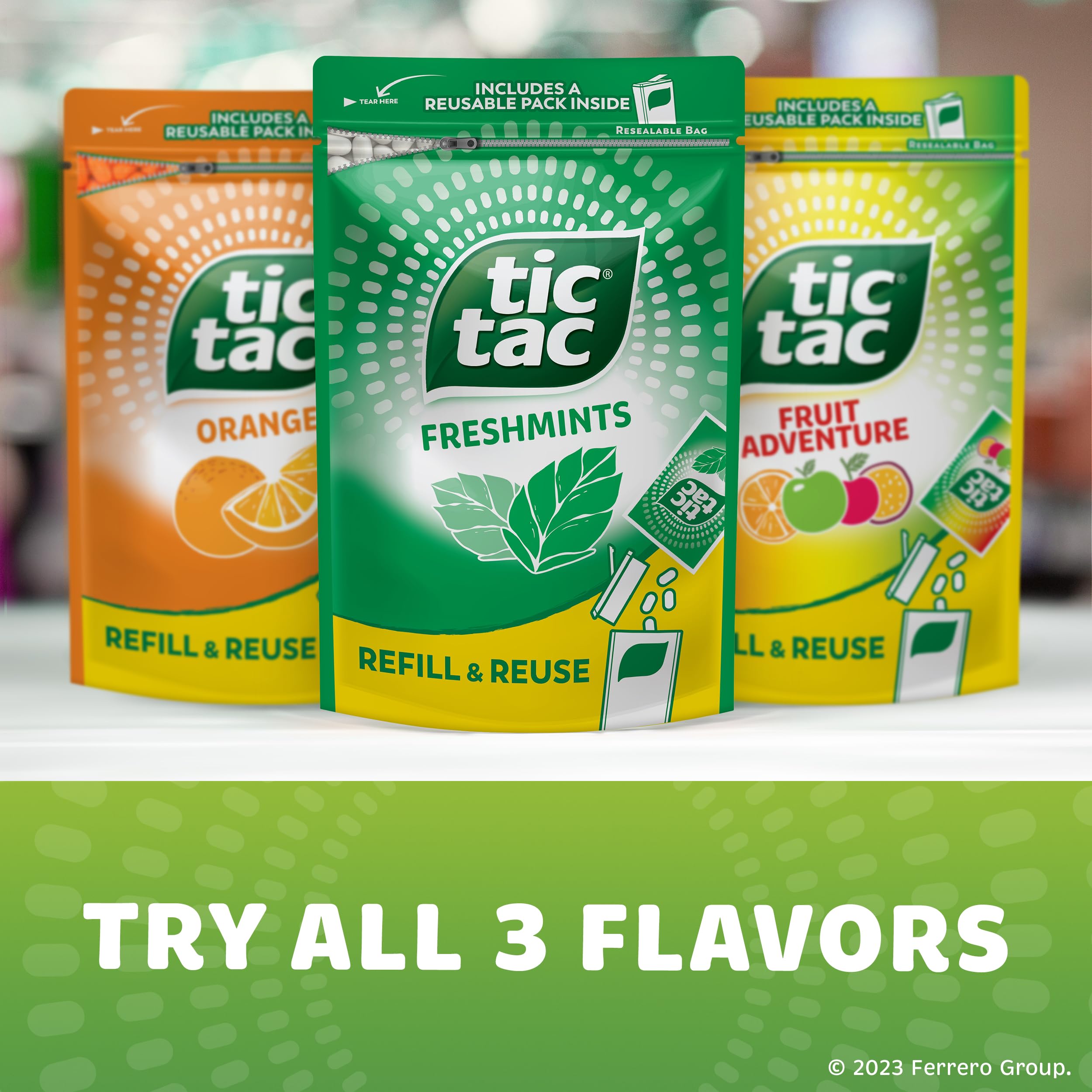 Pocket-ready Tic Tac pack slips into a bag or purse.