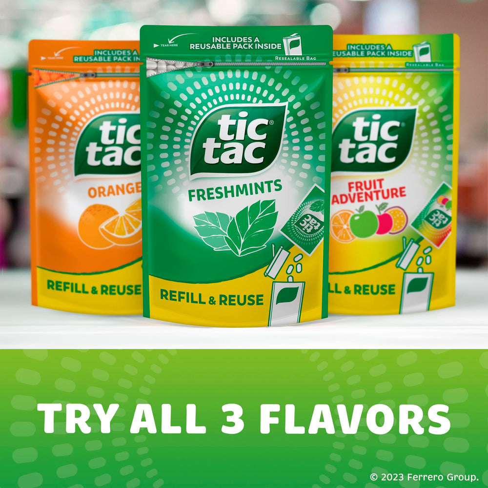 Pocket-ready Tic Tac pack slips into a bag or purse.