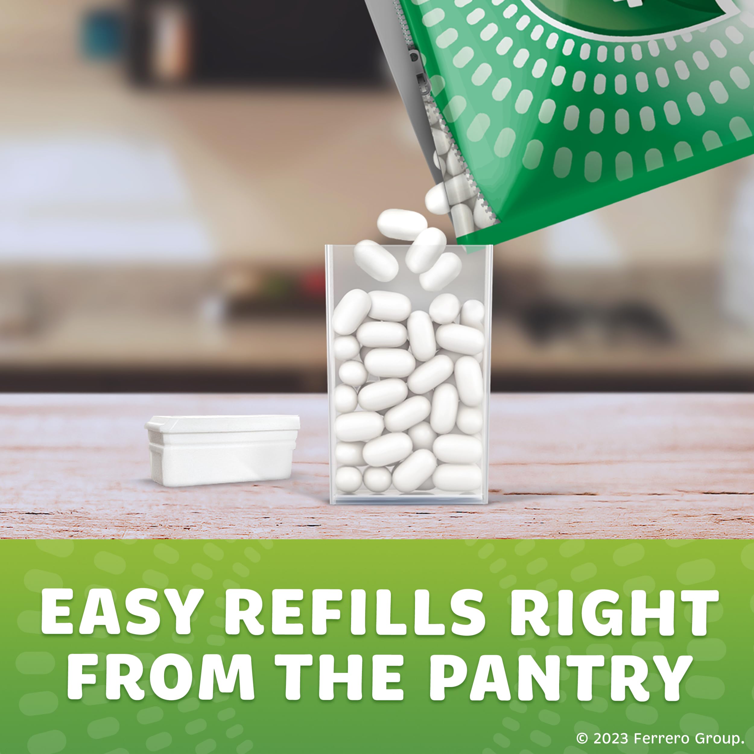 Sharing Tic Tac mints with friends after a meal.