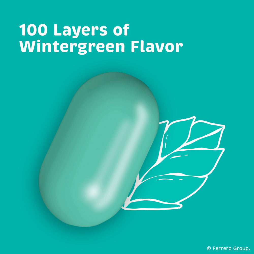 Close-up of Tic Tac Wintergreen mints highlighting layered flavor