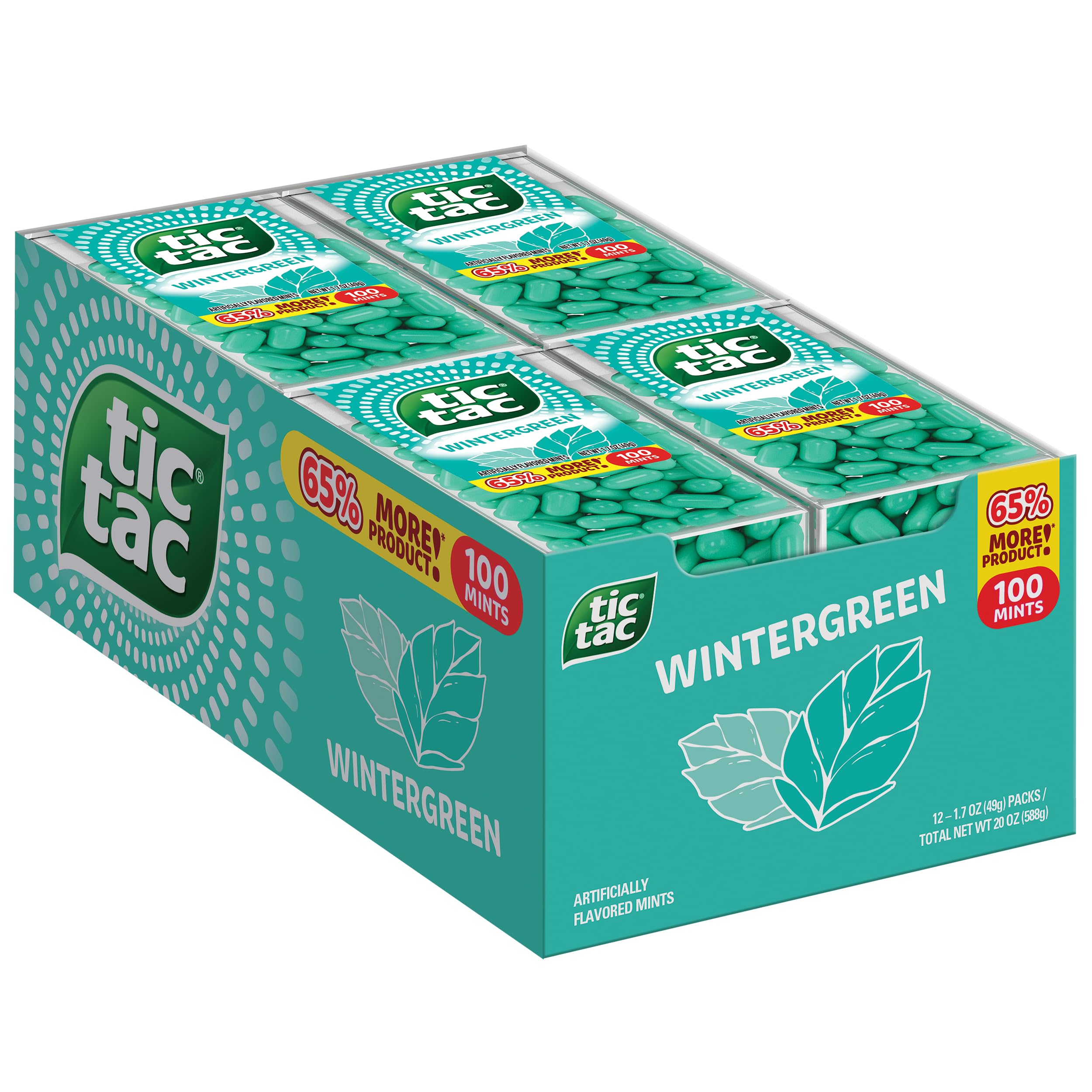 Tic Tac Wintergreen front pack view showing pocket-size freshness