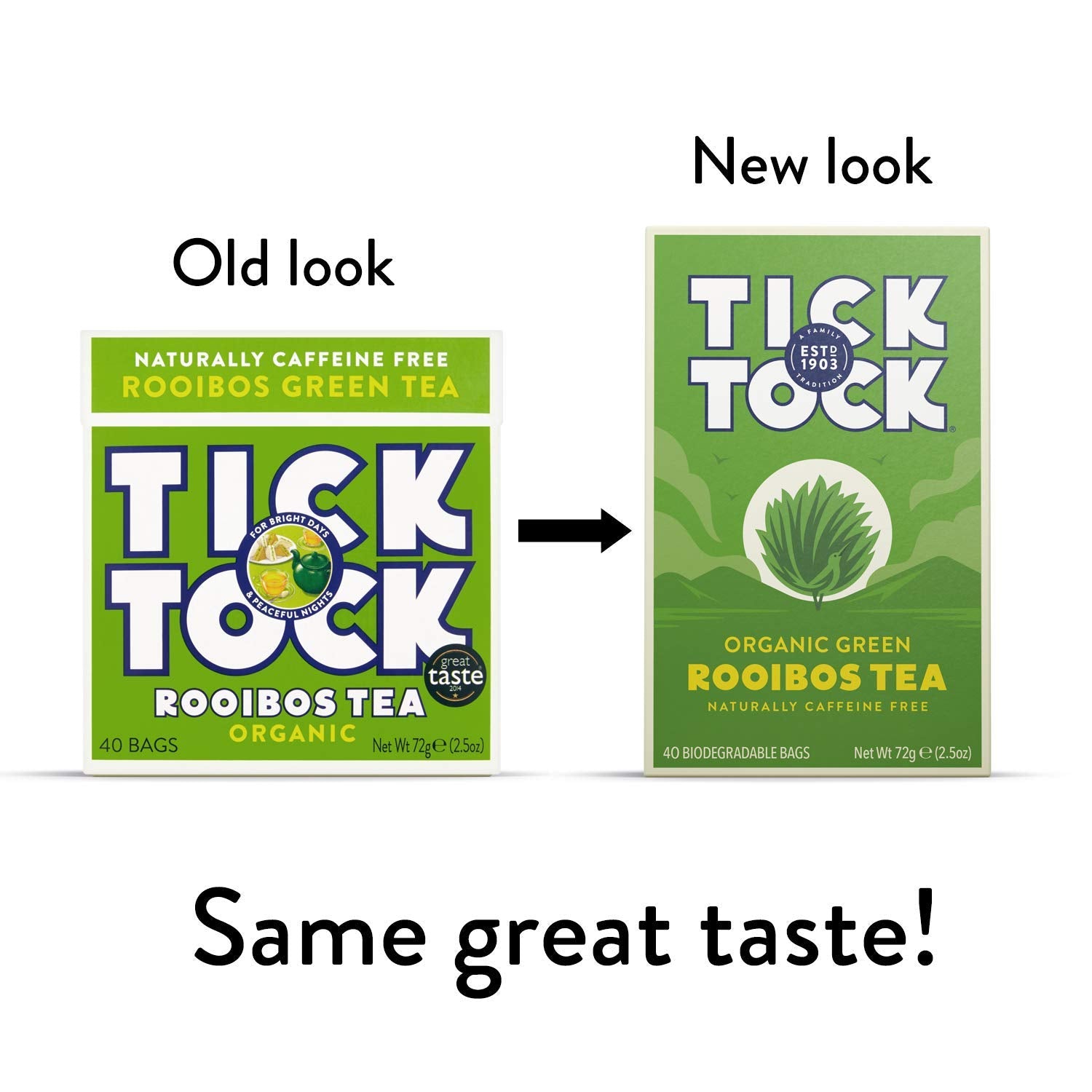 Tick Tock Tea leaves reveal organic rooibos green infusion aroma.