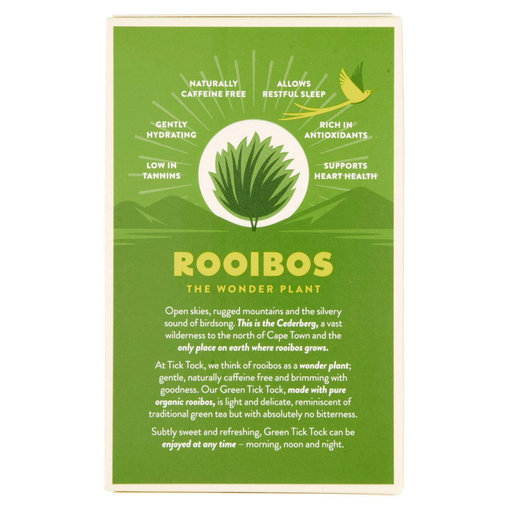 Tick Tock iced Rooibos Green Tea in a glass on a sunny day.