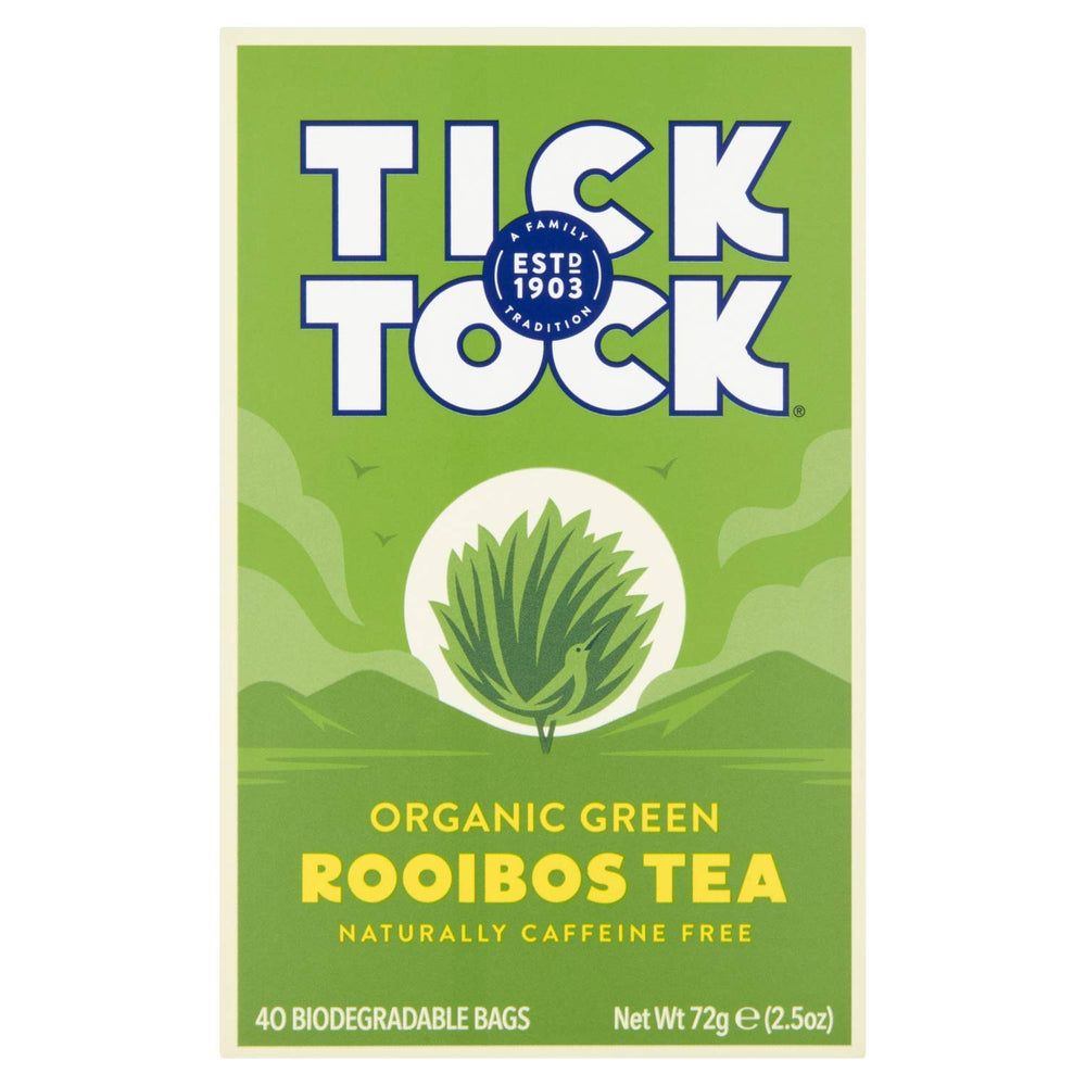 Tick Tock Organic certification label signals purity and ethics.