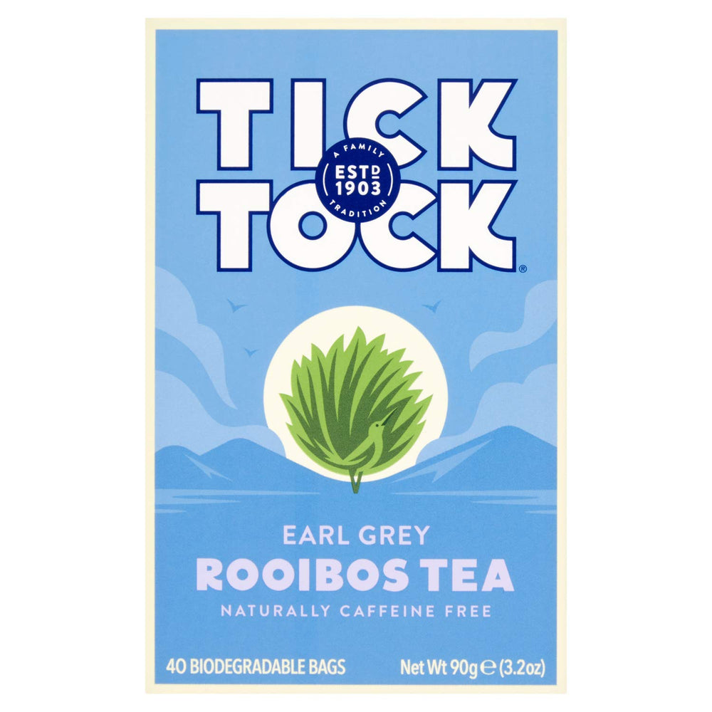 Tick Tock Teas Rooibos Earl Grey infusion close-up showing leaves