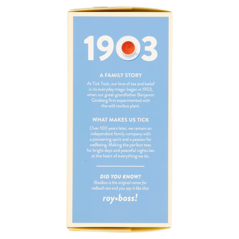 Tick Tock Teas Pack of four boxes on a kitchen counter for family tea time