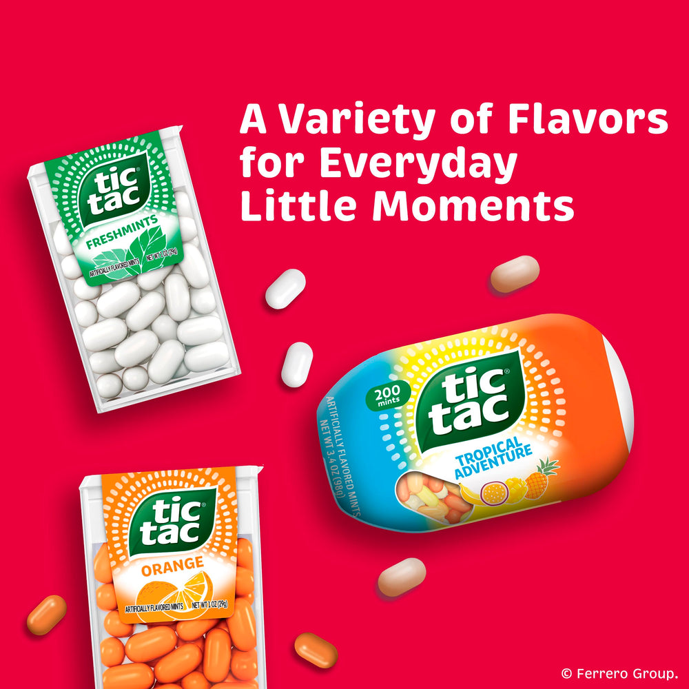 Tic Tac Strawberry & Cream holiday display highlights seasonal gifting appeal.