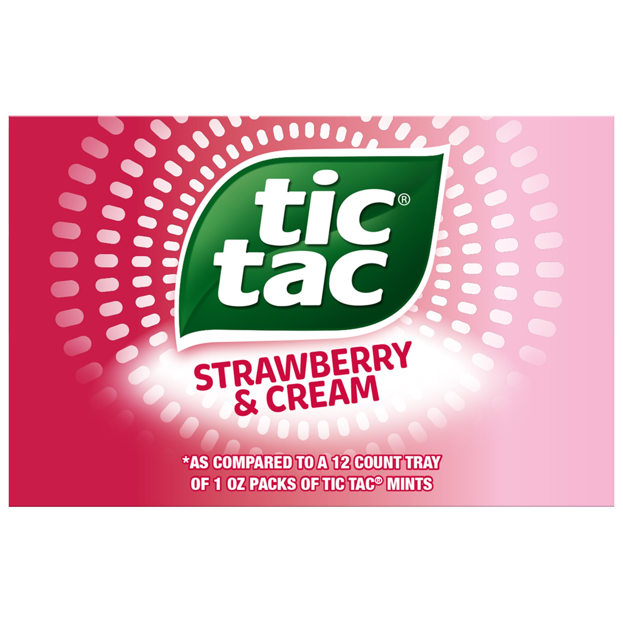 Tic Tac Strawberry & Cream mint tray shows bulk packaging for events.