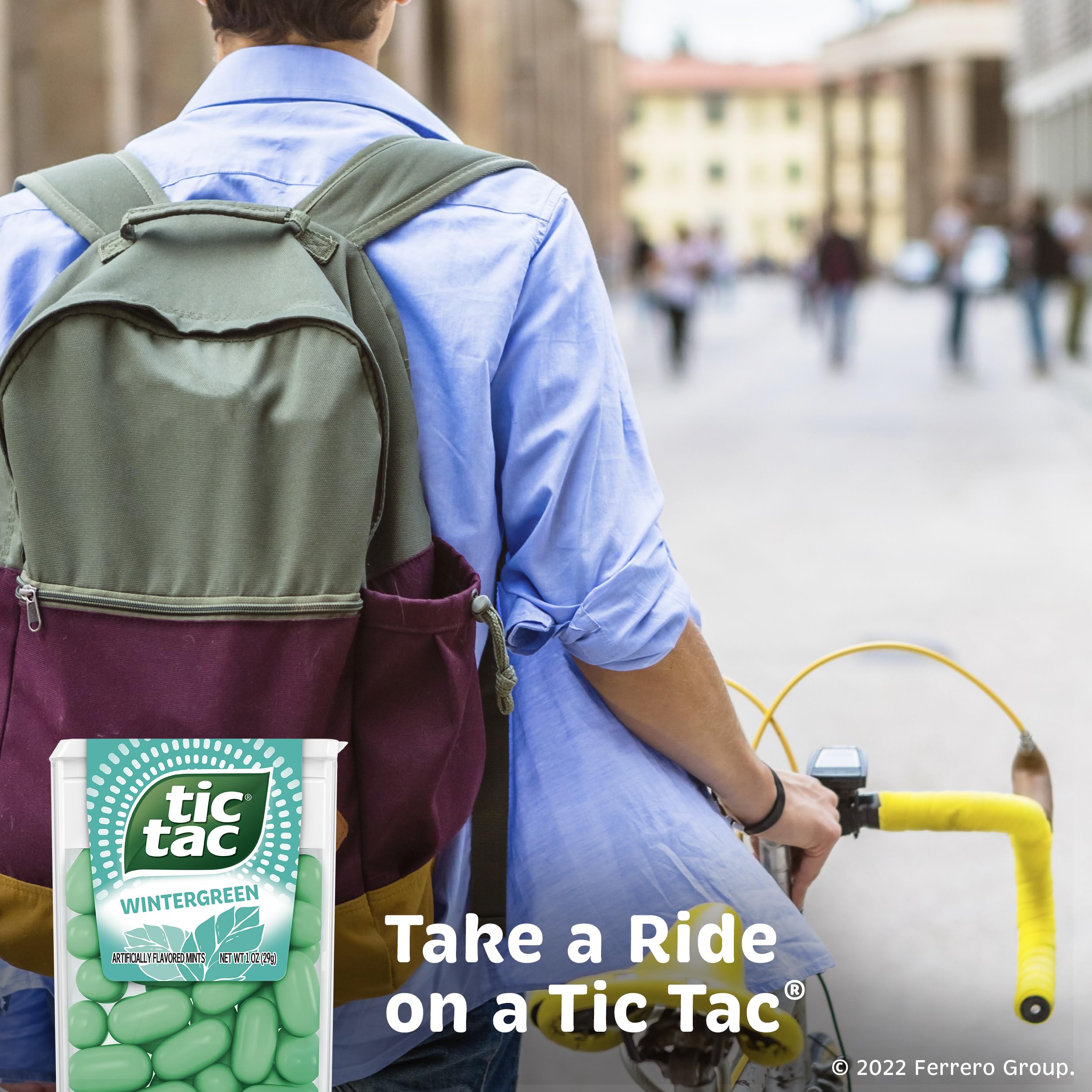 Tic Tac Wintergreen gluten-free label shown on pack for dietary-conscious shoppers.
