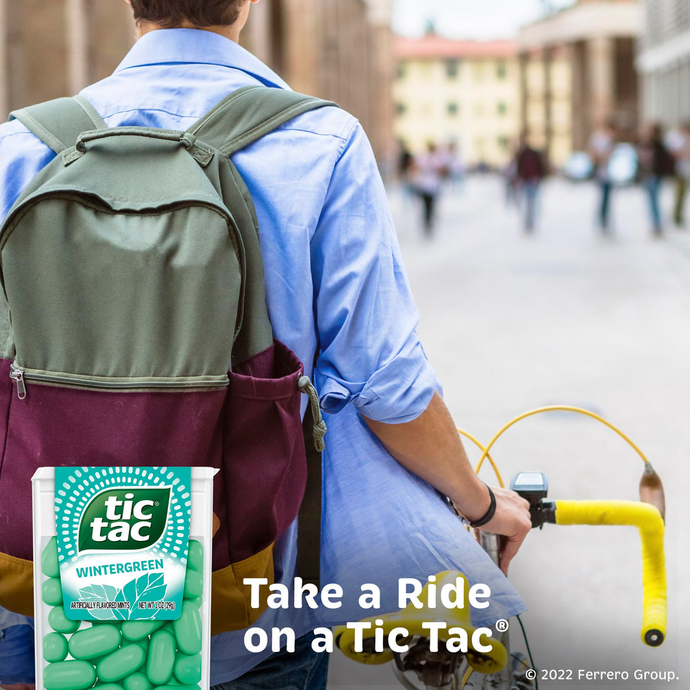 Tic Tac Wintergreen gluten-free label shown on pack for dietary-conscious shoppers.