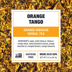 Tiesta Tea Orange Tango orange zest close-up highlights bright tangy notes.